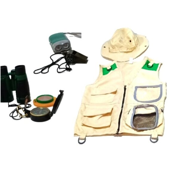 Genround Kid's Outdoor Adventure Explorer Kit w/Multi Pocket Vest, Hat & Access. - Picture 1 of 16